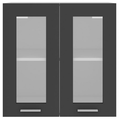Væghængt glasskab Lyon 60x31x60 cm konstrueret træ grå