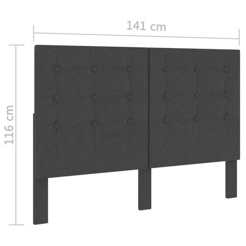 Sengegavl med mønster 140x200 cm stof mørkegrå