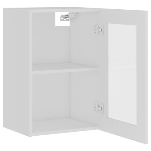 Væghængt glasskab 40x31x60 cm konstrueret træ hvid