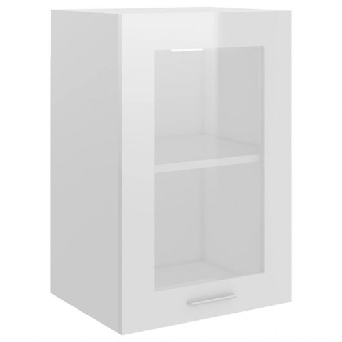 Væghængt glasskab Lyon 40x31x60cm konstrueret træ hvid højglans
