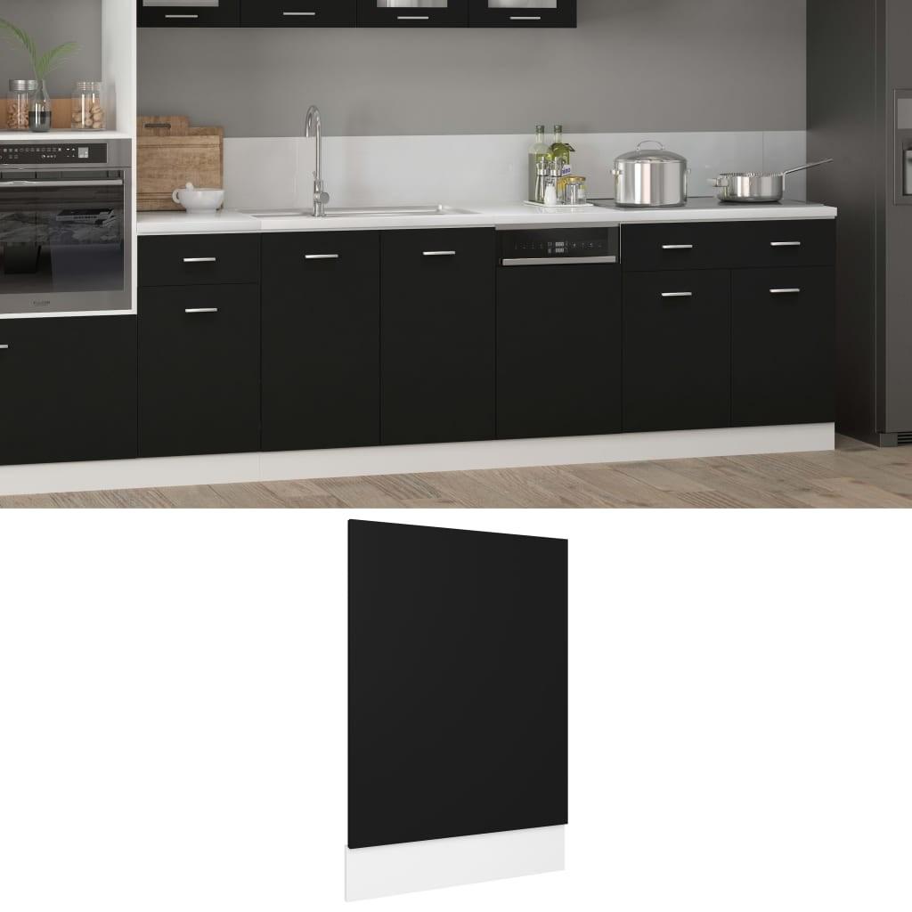 Opvaskemaskinepanel "Lyon" sort 45x3x67 cm konstrueret træ