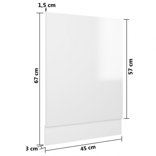 Låge til opvaskemaskine Lyon 45x3x67 cm hvid højglans