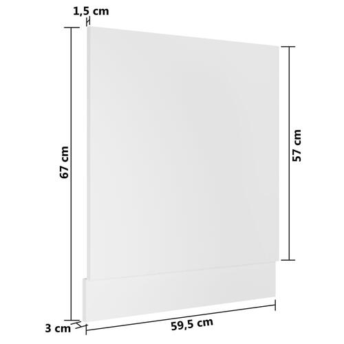 Låge til opvaskemaskine Lyon 59,5x3x67 cm konstrueret træ hvid