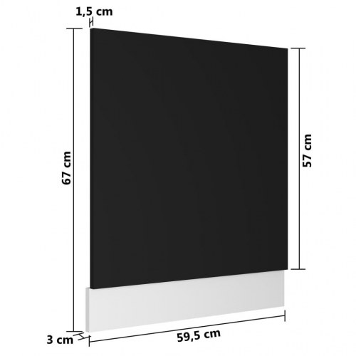 Opvaskemaskinepanel "Lyon" sort 59,5x3x67 cm konstrueret træ