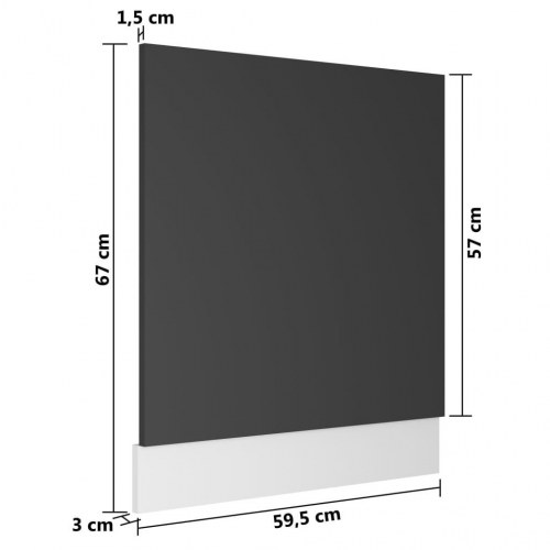 Opvaskemaskinepanel "Lyon" grå 59,5x3x67 cm konstrueret træ