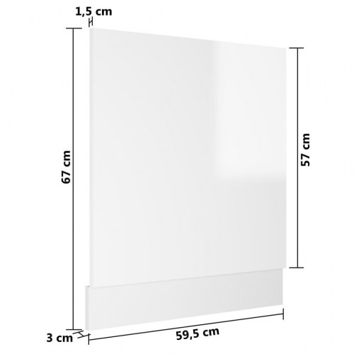 Frontpanel opvaskemaskine Lyon 59,5x3x67 cm hvid højglans