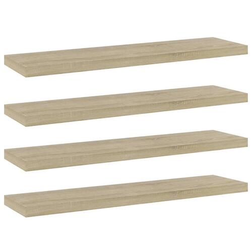 Boghylder 4 stk. 40x10x1,5 cm konstrueret træ sonoma-eg