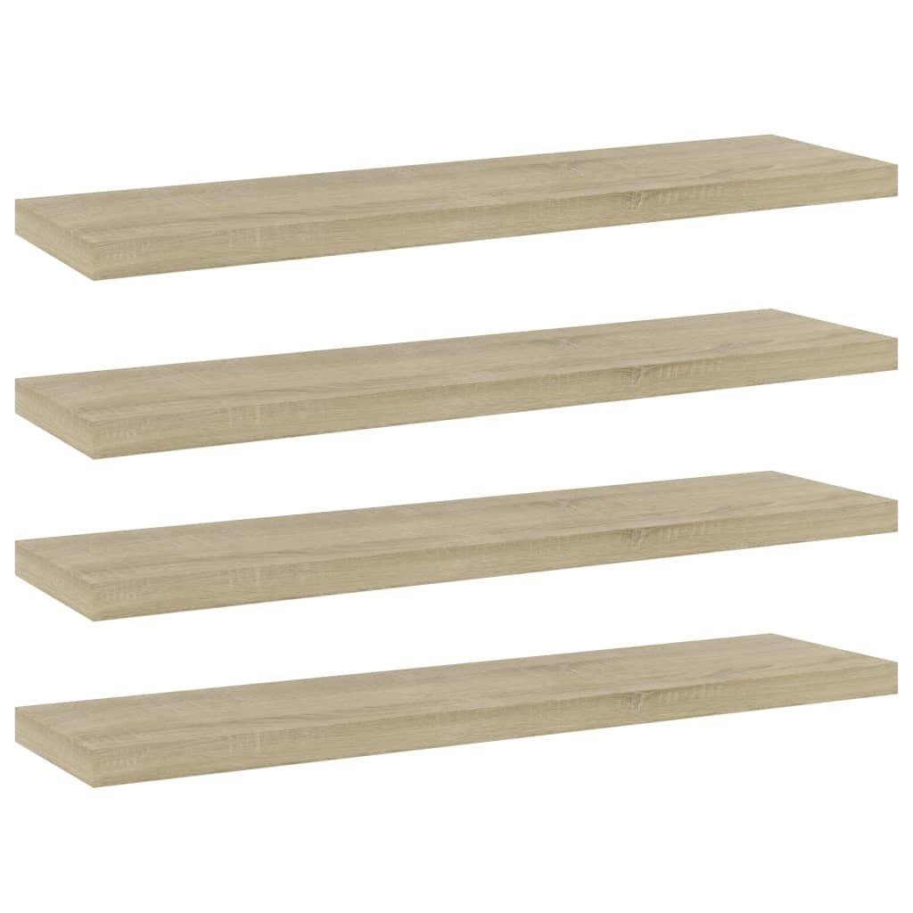 Boghylder 4 stk. 40x10x1,5 cm konstrueret træ sonoma-eg