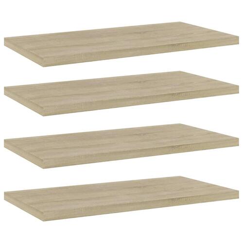 Boghylder 4 stk. 40x20x1,5 cm konstrueret træ sonoma-eg