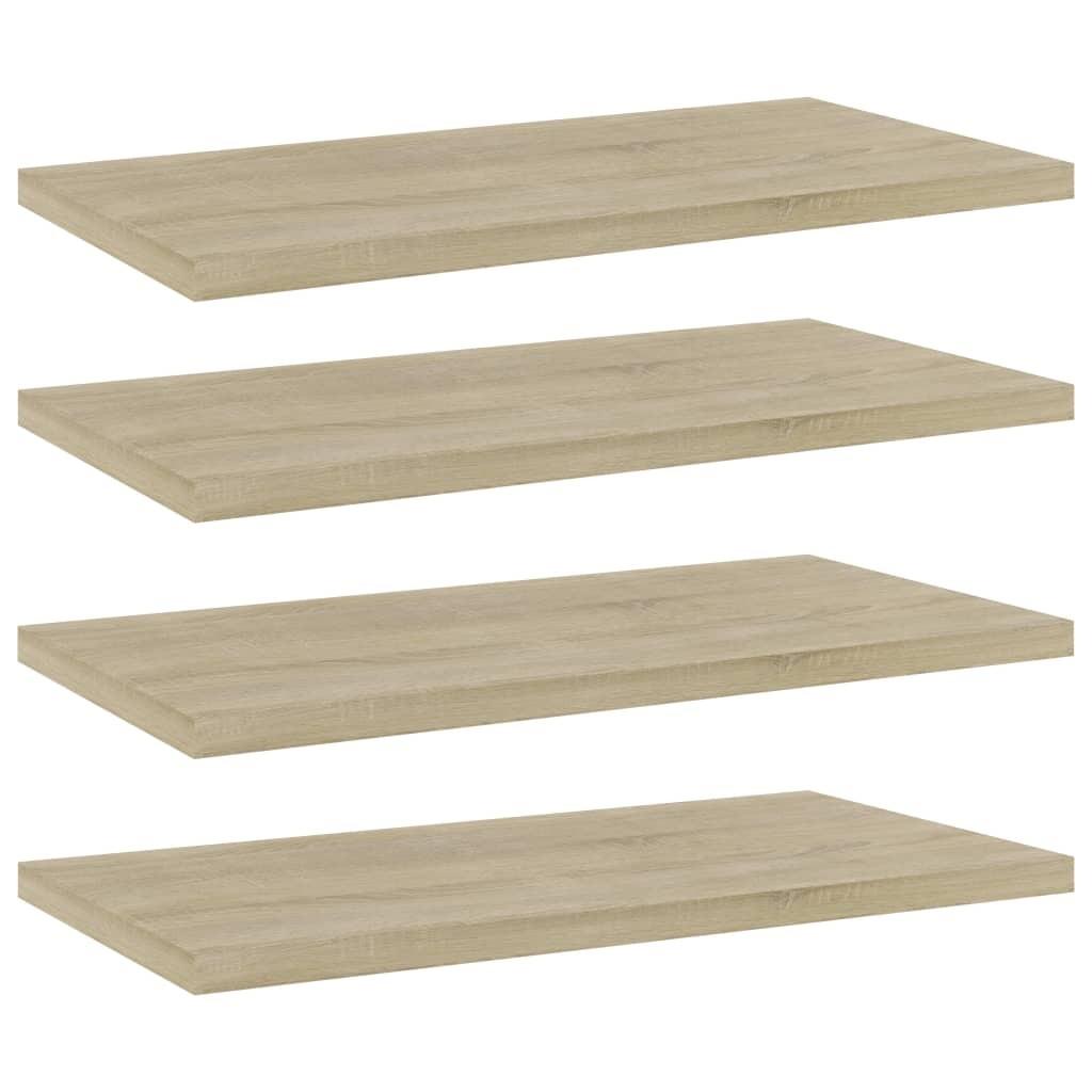 Boghylder 4 stk. 40x20x1,5 cm konstrueret træ sonoma-eg