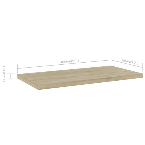 Boghylder 4 stk. 40x20x1,5 cm konstrueret træ sonoma-eg