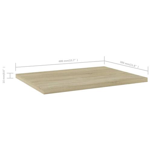 Boghylder 4 stk. 40x30x1,5 cm konstrueret træ sonoma-eg