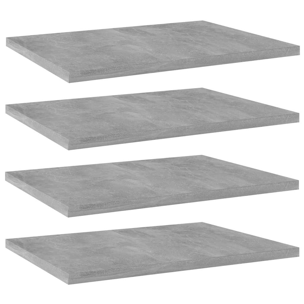 Boghylder 4 stk. 40x30x1,5 cm konstrueret træ betongrå