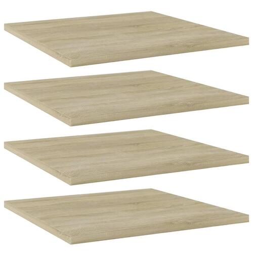 Boghylder 4 stk. 40x40x1,5 cm konstrueret træ sonoma-eg