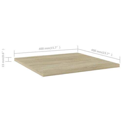 Boghylder 8 stk. 40x40x1,5 cm konstrueret træ sonoma-eg