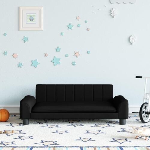 Sofa til børn 90x53x30 cm stof sort