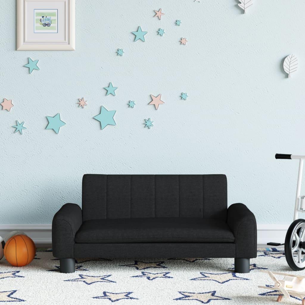 Sofa til børn 70x45x30 cm stof sort