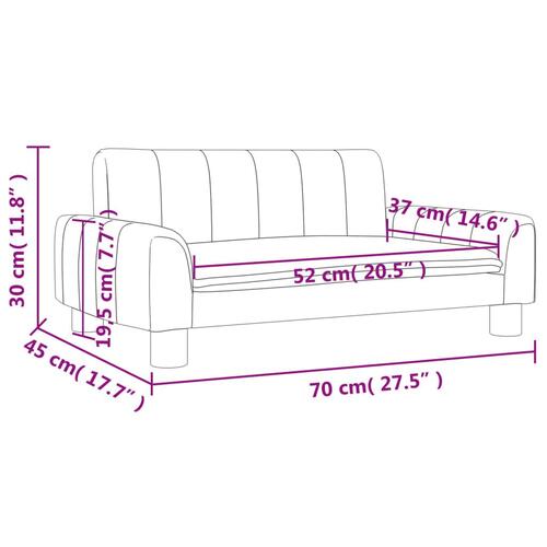 Sofa til børn 70x45x30 cm stof sort