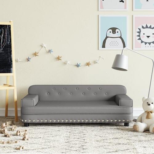 Sofa til børn 90x53x30 cm kunstlæder grå