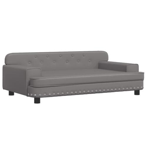 Sofa til børn 90x53x30 cm kunstlæder grå