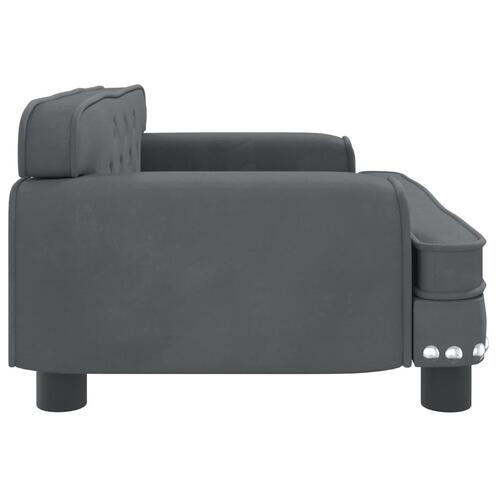 Sofa til børn 70x45x30 cm fløjl mørkegrå
