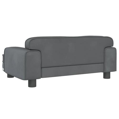 Sofa til børn 70x45x30 cm fløjl mørkegrå