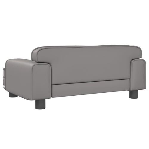 Sofa til børn 70x45x30 cm kunstlæder grå