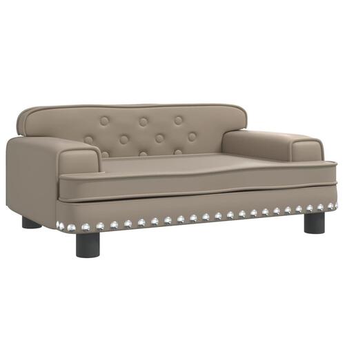 Sofa til børn 70x45x30 cm kunstlæder cappuccinofarvet
