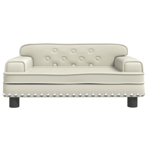 Sofa til børn 70x45x30 cm kunstlæder cremefarvet