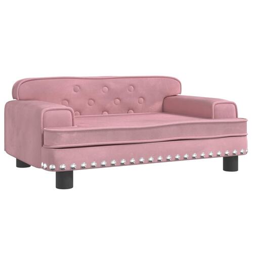 Sofa til børn 70x45x30 cm fløjl lyserød