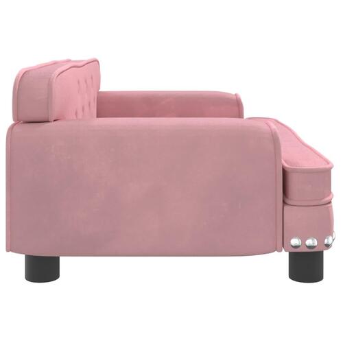 Sofa til børn 70x45x30 cm fløjl lyserød