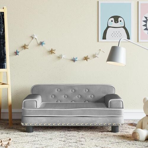 Sofa til børn 70x45x30 cm fløjl lysegrå