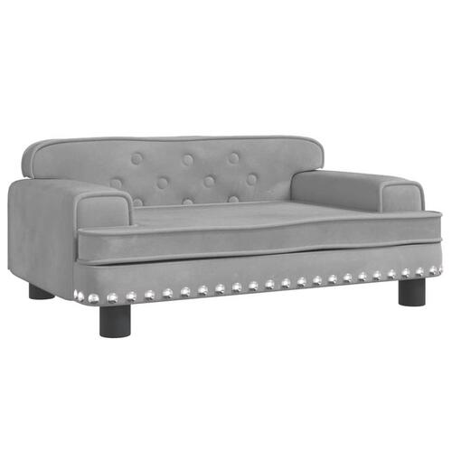 Sofa til børn 70x45x30 cm fløjl lysegrå