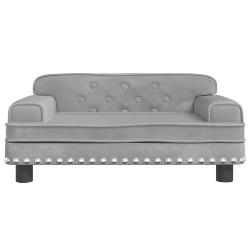 Sofa til børn 70x45x30 cm fløjl lysegrå