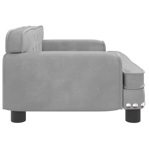 Sofa til børn 70x45x30 cm fløjl lysegrå