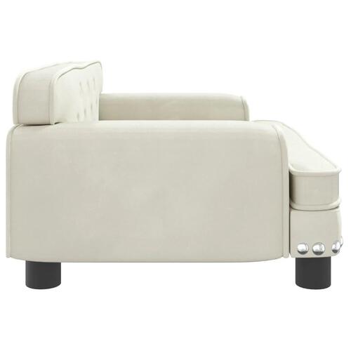 Sofa til børn 70x45x30 cm fløjl cremefarvet