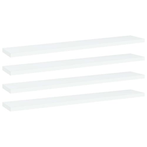 Boghylder 4 stk. 60x10x1,5 cm konstrueret træ hvid