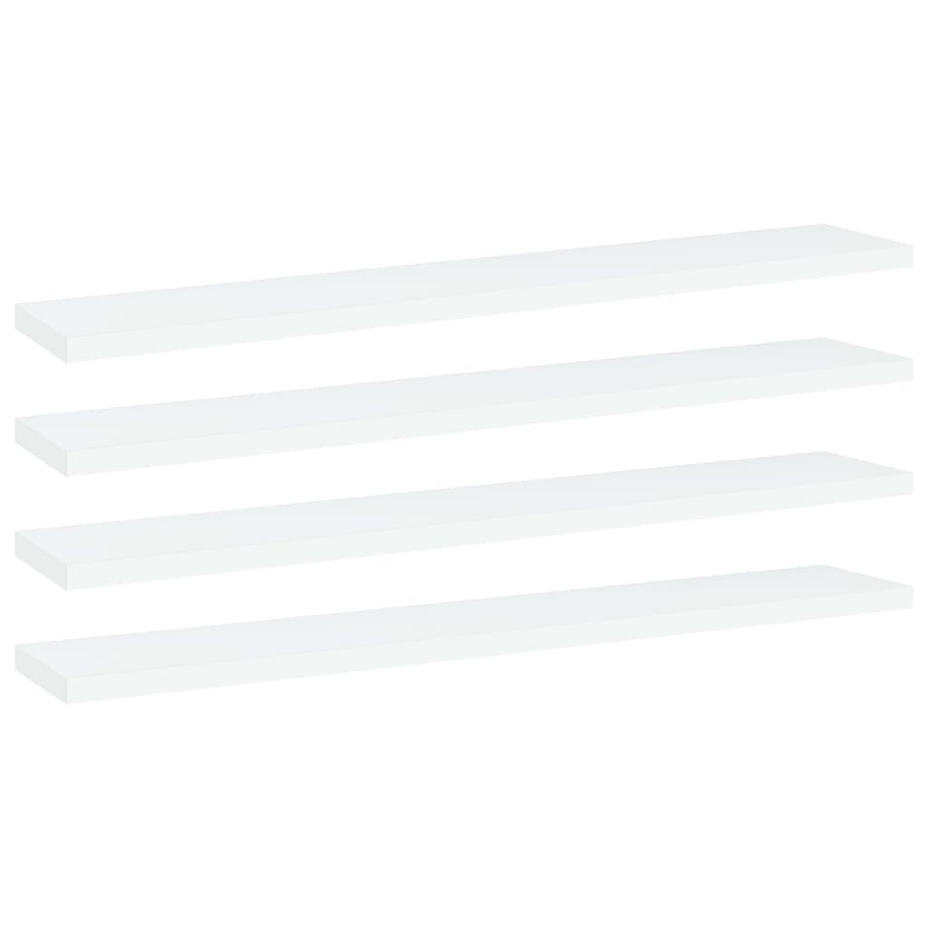 Boghylder 4 stk. 60x10x1,5 cm konstrueret træ hvid