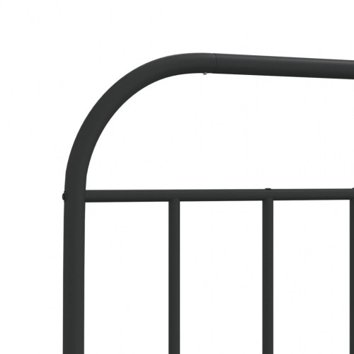 Sengeramme med sengegavl og fodgærde 75x190 cm metal sort