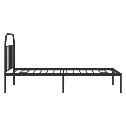 Sengeramme med sengegavl 100×190 cm - metal, sort