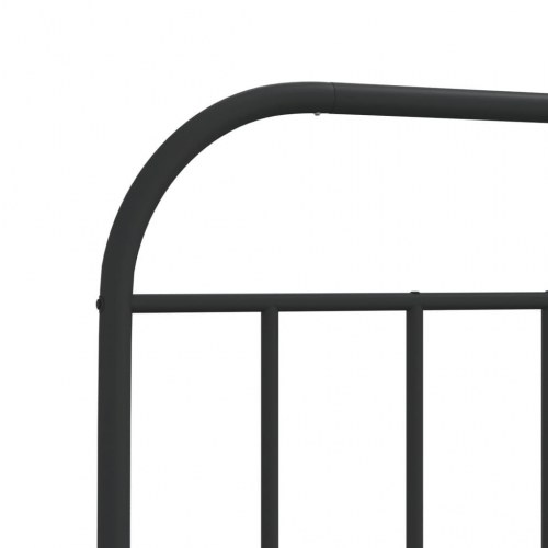 Sengeramme med sengegavl 100×190 cm - metal, sort