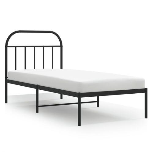 Sengeramme med sengegavl 80x200 cm metal sort