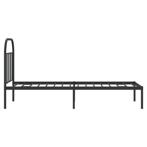 Sengeramme med sengegavl 75x190 cm metal sort