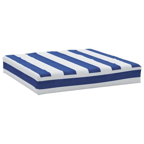 Pallehynde 60x60x8 cm oxfordstof stribet blå og hvid