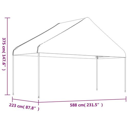 Pavillon med tag 20,07x5,88x3,75 m polyethylen hvid