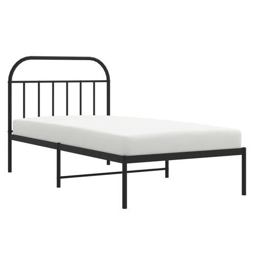 Sengeramme med sengegavl 107x203 cm metal sort