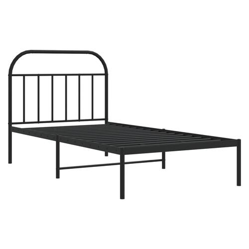 Sengeramme med sengegavl 107x203 cm metal sort