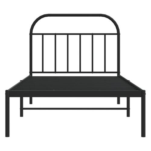 Sengeramme med sengegavl 107x203 cm metal sort