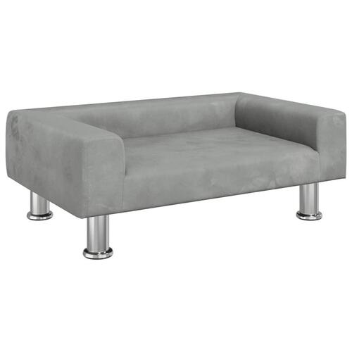 Hundeseng 70x45x26,5 cm velour lysegrå