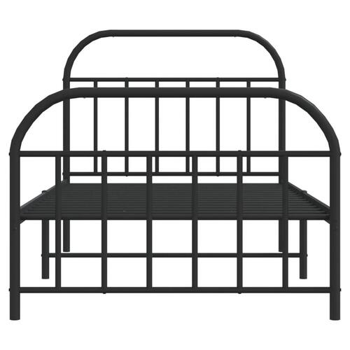 Sengeramme med sengegavl og fodgærde 107x203 cm metal sort